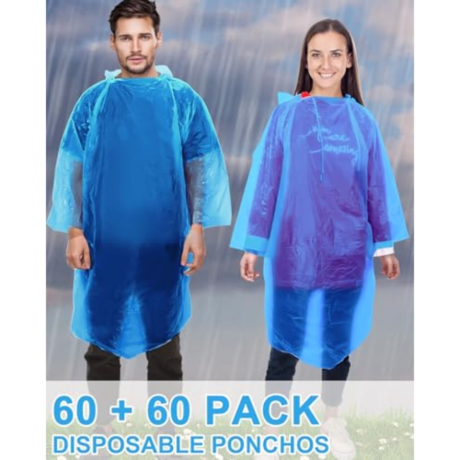 120 Pack Disposable Rain Ponch - Emergency Poncho Rain review and price