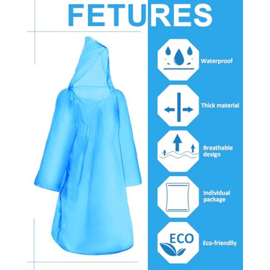 120 Pack Disposable Rain Ponch - Emergency Poncho Rain review and price
