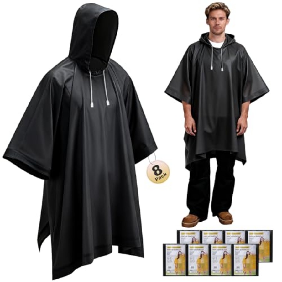 8 Pack Hooded Rain Ponchos for - Emergency Poncho Rain review and price