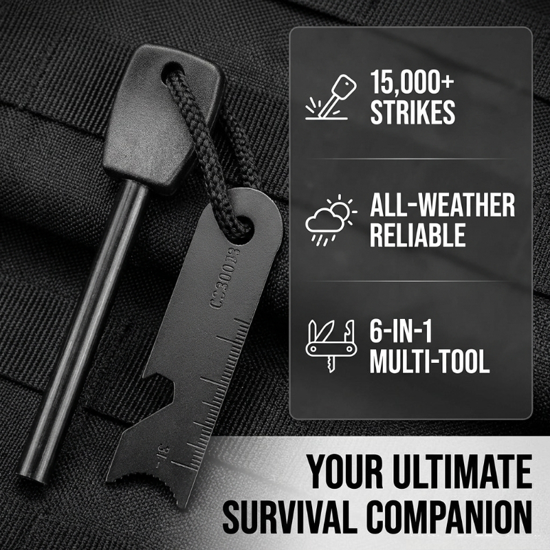 Multi-Function Wooden Handle M - Magnesium Fire Starter review and price