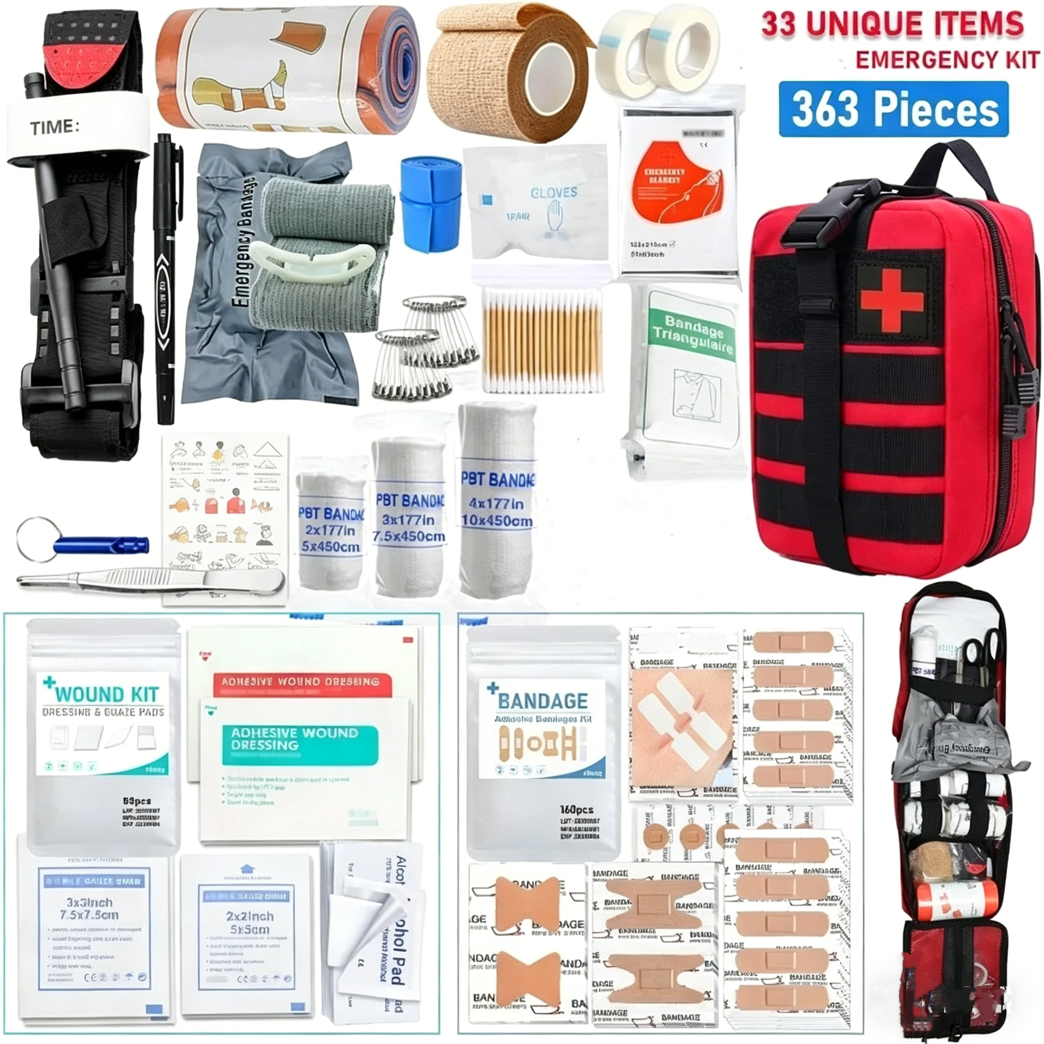 363pcs First Aid Kit Bag All P - Bivy Bag Emergency review and price