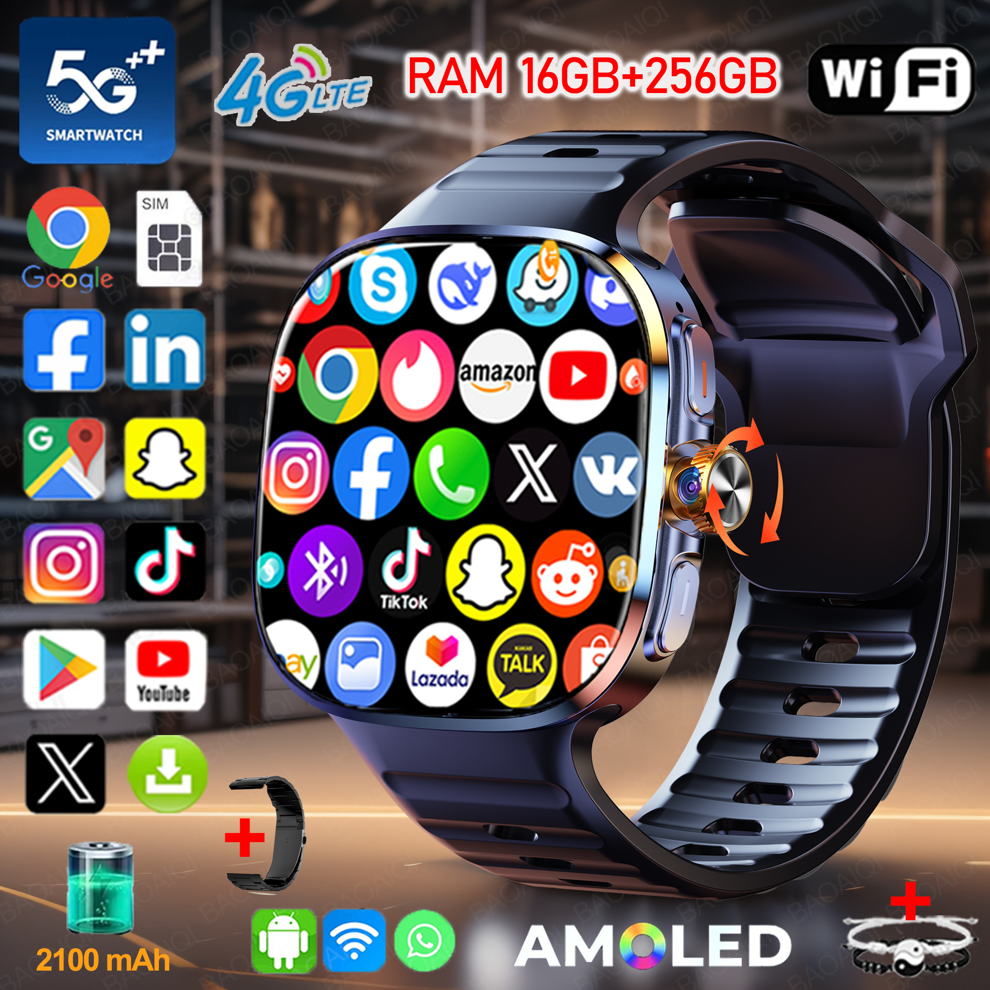 New Large Screen Smartwatch 4G - Compass Lensatic review and price