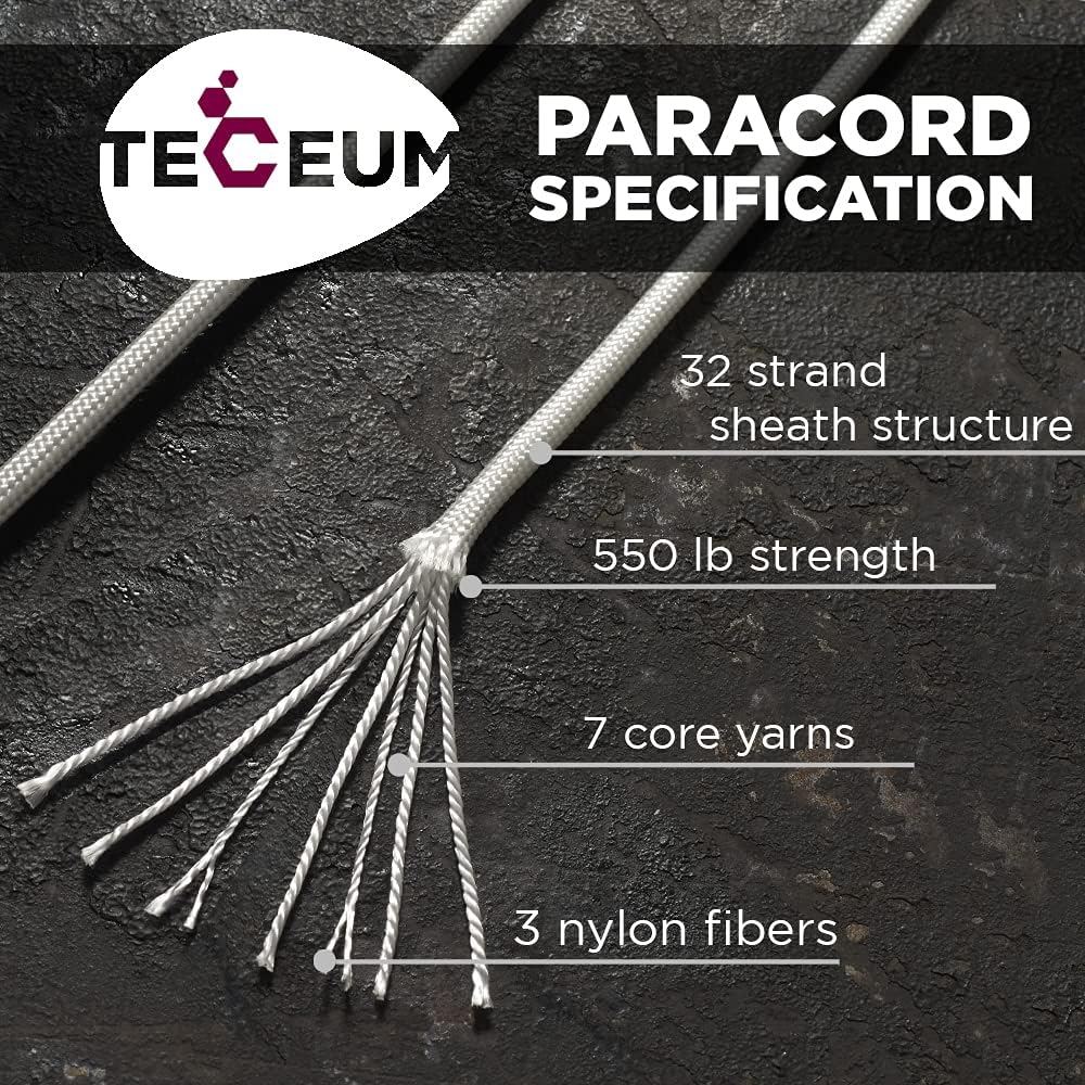 Paracord Type III 550 White 10 - Para Cord 1000Ft review and price