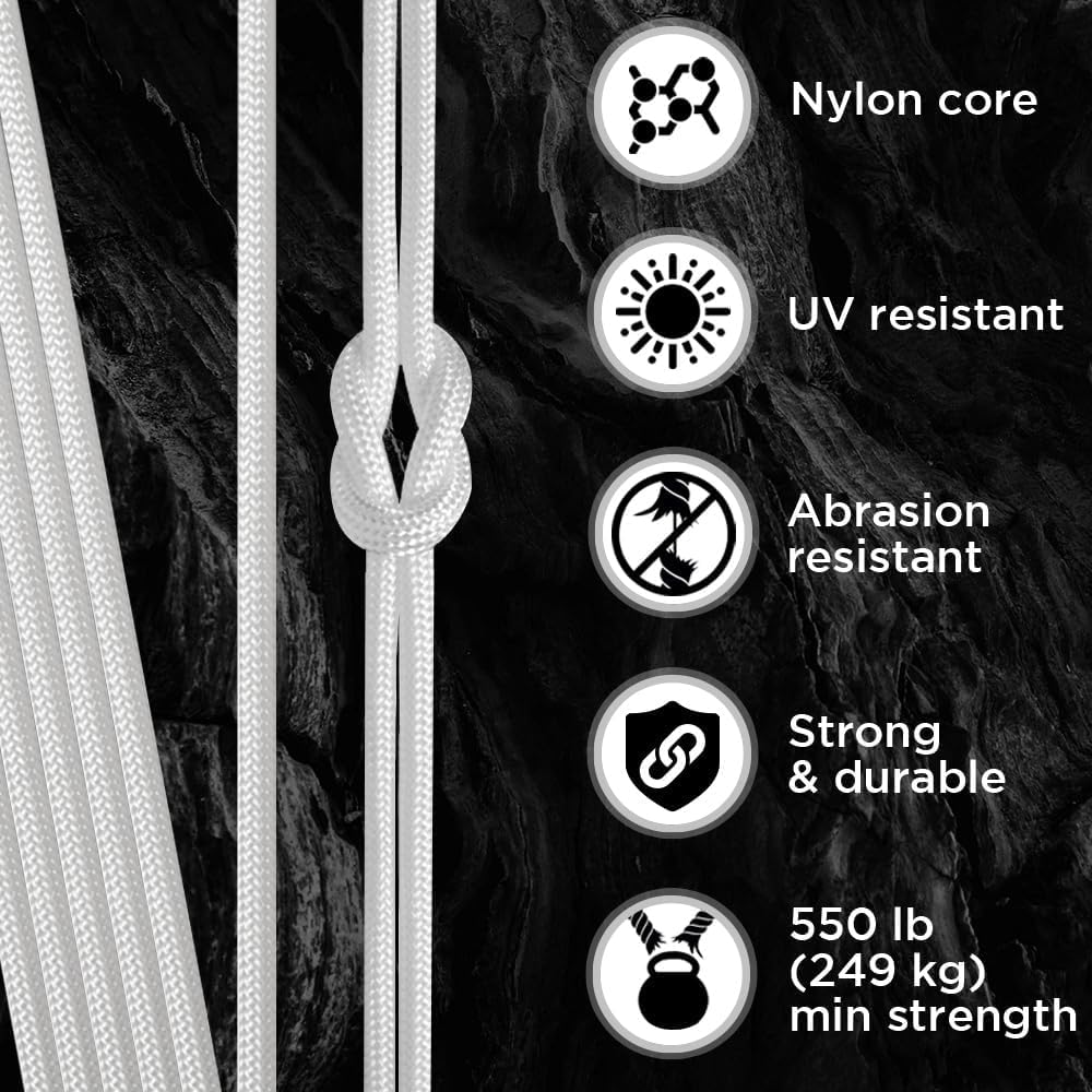 Paracord Type III 550 White 10 - Para Cord 1000Ft review and price