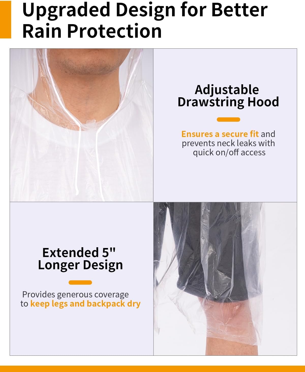 Extra Long Rain Ponchos for Ad - Emergency Poncho Rain review and price
