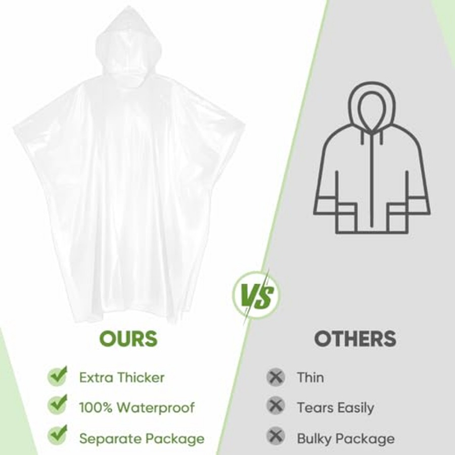 APEXUP Disposable Rain Ponchos - Emergency Poncho Rain review and price