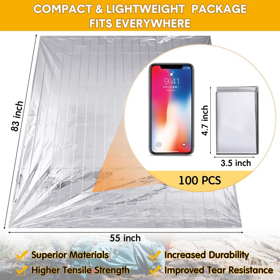Pcs Emergency Blankets for Sur - Survival Blanket Reflective review and price