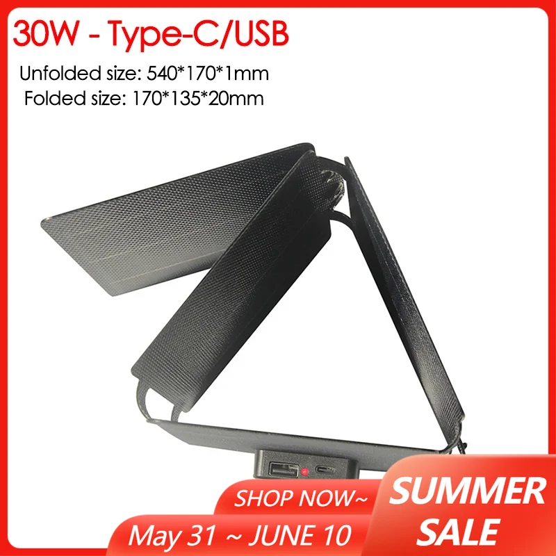30W 60W Foldable Solar Panel B - Solar Emergency Charger review and price