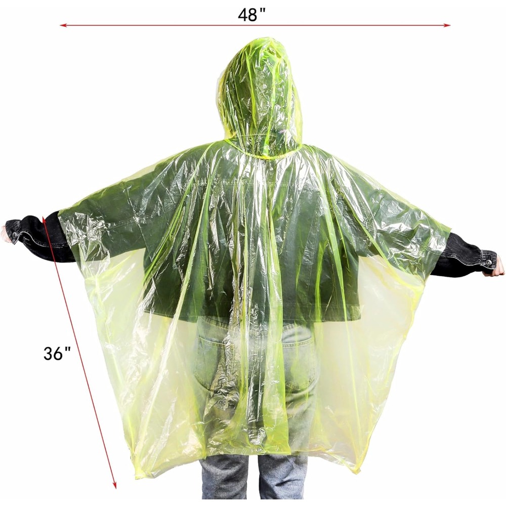 20 Pack Disposable Rain Poncho - Emergency Poncho Rain review and price