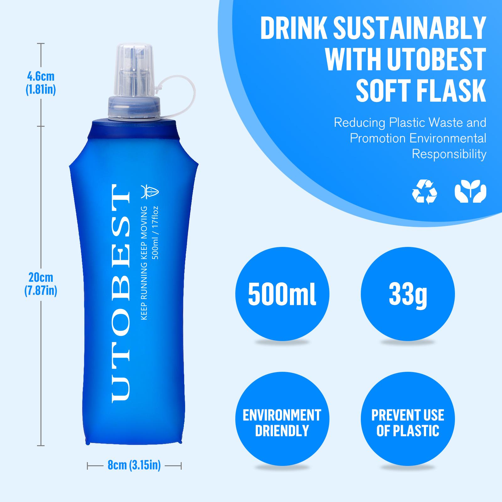 UTOBEST 250ml 350ml 500ml Soft - Water Bag Collapsible review and price