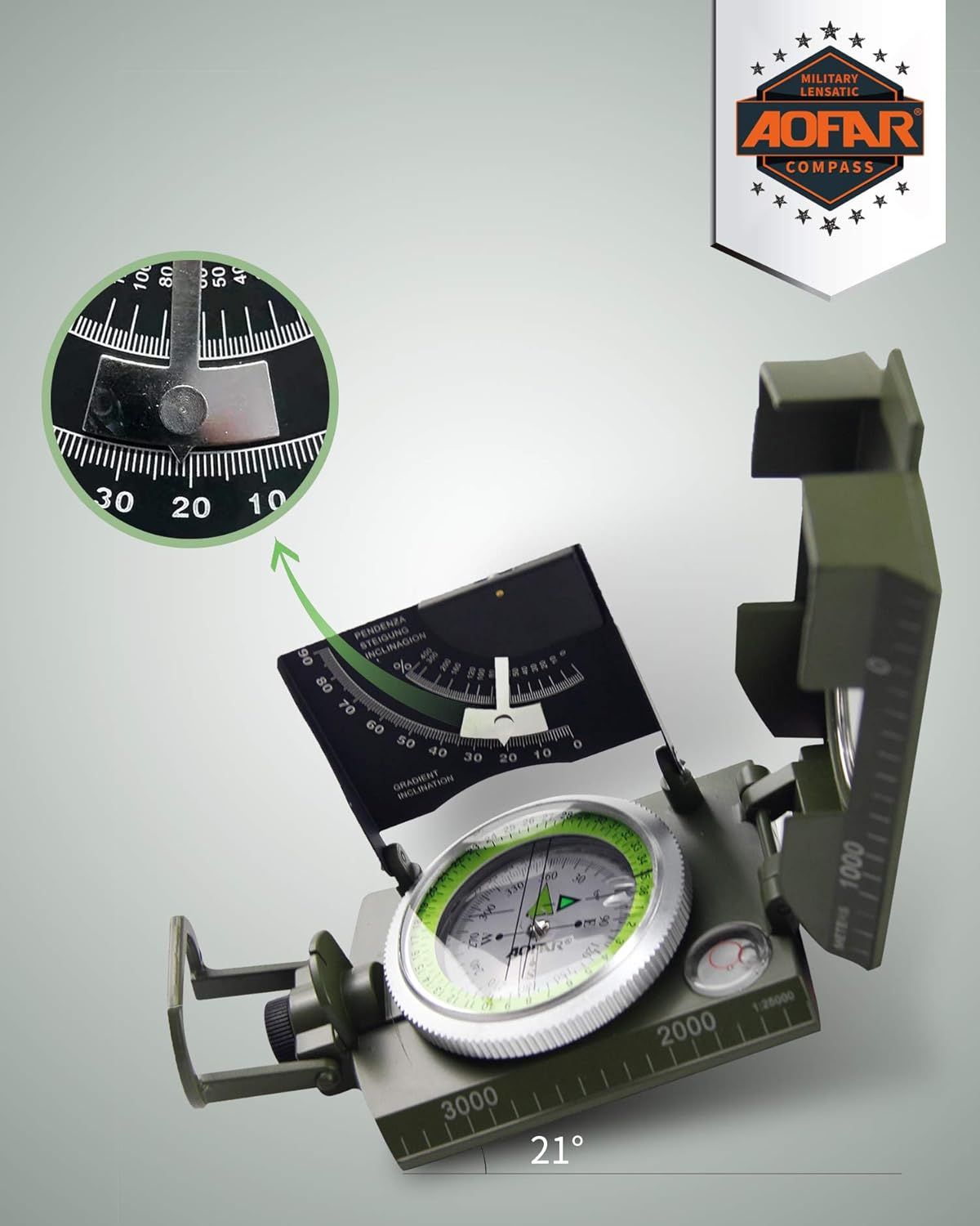 Military Compass for Hiking, L - Compass Lensatic review and price