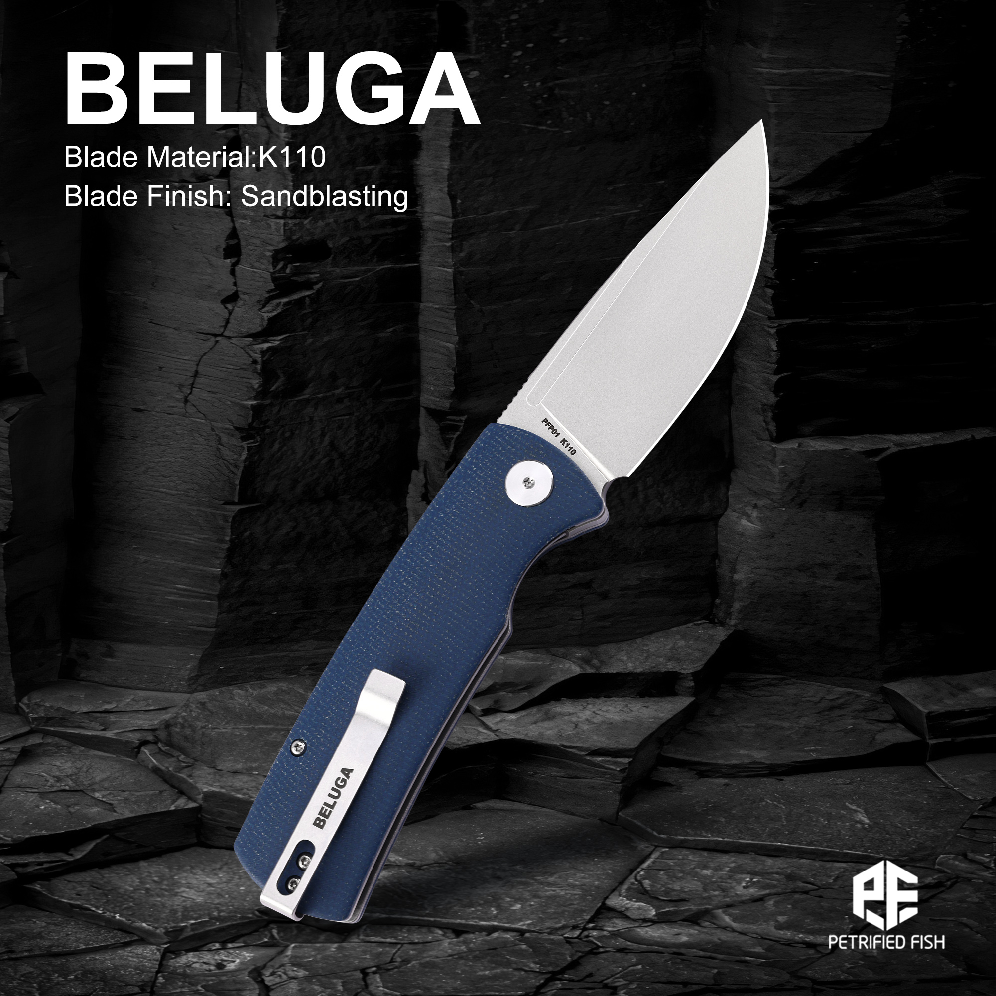 Petrified Fish Beluga PFP01 Qu - Bushcraft Knife Fixed review and price